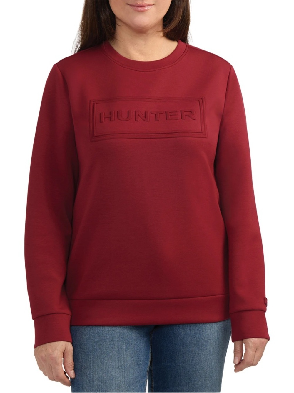 Hunter Core Embossed Logo Sweatshirt | Red | Size M | Good Condition